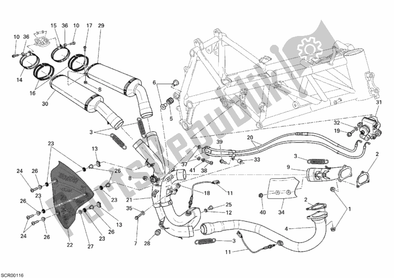 Wszystkie części do System Wydechowy Ducati Superbike 1098 R 2009